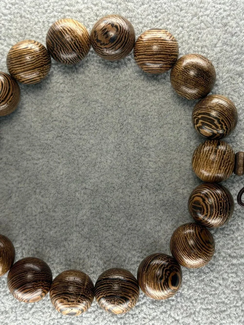 Wenge Wood Bead Bracelet 12mmx17 Chicken-Wing Timber Meditation Mala 14.99g